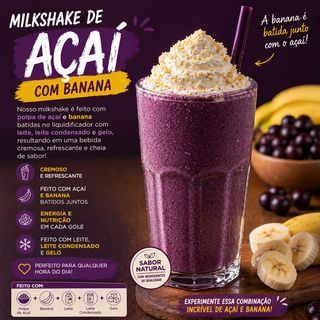 Milkshake de Açaí com Banana 500ml