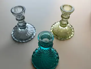 Castiçal Vidro Cor 11cm