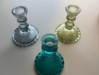 Castiçal Vidro Cor 11cm