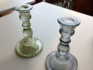 Castiçal Vidro Cor 17cm