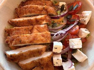 Salada fria com Panado