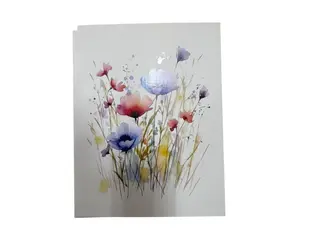 Cartao em branco com flores Deixe a sua mensagem nas notas ou ligue 965672401