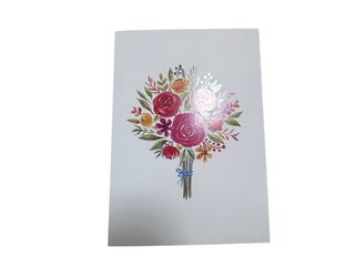 Cartao com buquet  de flores