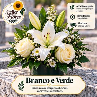 4005 Arranjo floral Branco
