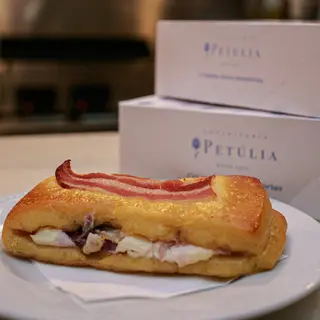 Lanche de Bacon, Cogumelos e Queijo Creme