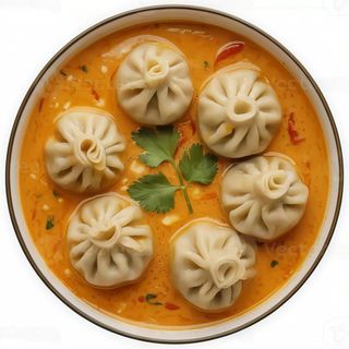 Momo de Frango com Molho Jhol