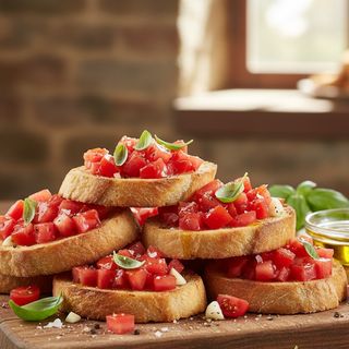 Bruschetta no Bolo do Caco