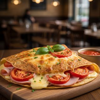 Crepe misto com tomate