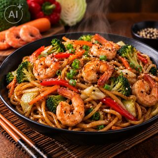 Yakisoba Médio de Camarão
