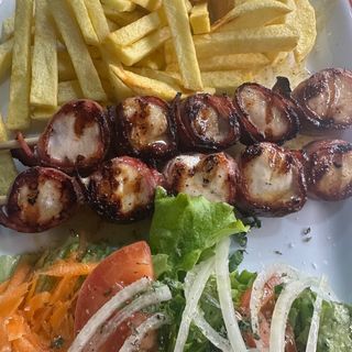Espeto frango c bacon