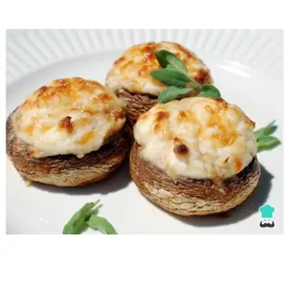 Cogumelos Recheados com Queijo e bacon