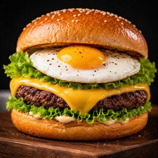 Smash Beef Egg Deluxe Burger