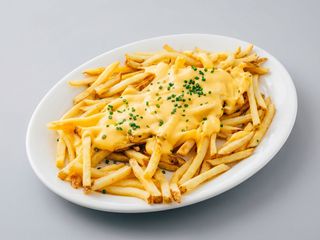 Cheesy batata fritas