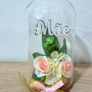 Redoma de vidro Mãe florida