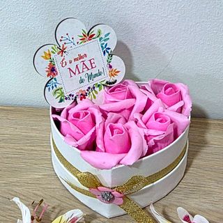 Box coração Mãe flor