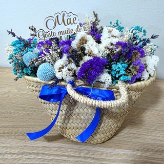 Cesta Mãe gosto muito de ti azul