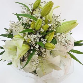 Ramo fúnebre redondo de liliuns