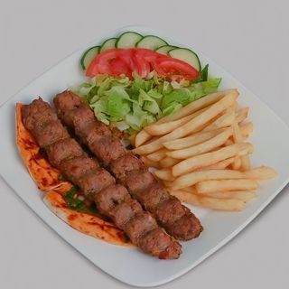 Menu Tradicional Turkish Kebab Prato Com Bebida