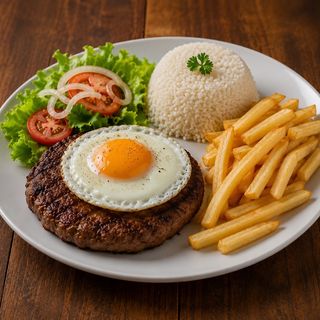 Hambúrguer no prato