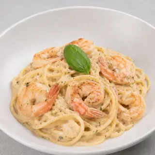 Pasta com Camarão