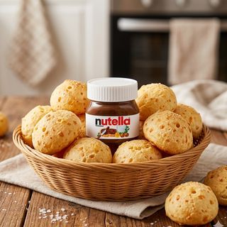 10 pães de queijo+ Nutella 25g