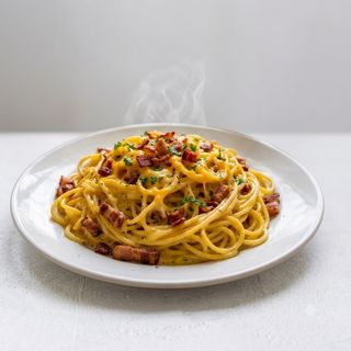 Esparguete com Bacon e Cheddar