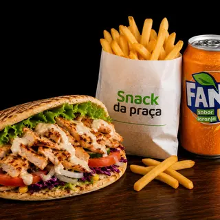 Menu Kebab em Pão Pita (Frango)