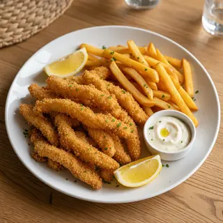 Tiras de Pota Frita com Batata Frita