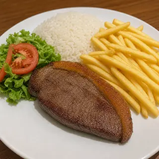 Picanha com Batata Frita, Arroz e Salada