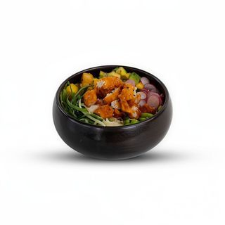 Poké bowl frango tempura