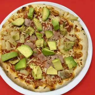 Pizza havaiana com abacate