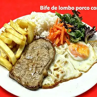Bife lombo porco