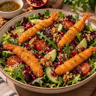 Salada de Camarão Panado