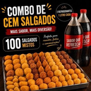 100 mini Salgados Mistos