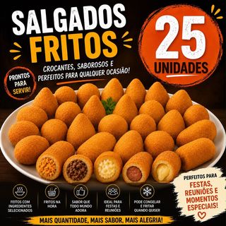 Salgados Fritos 25 unidades