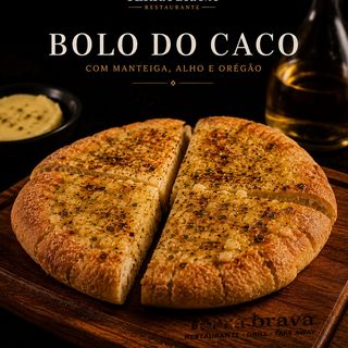 Bolo do caco torrado com manteiga alho