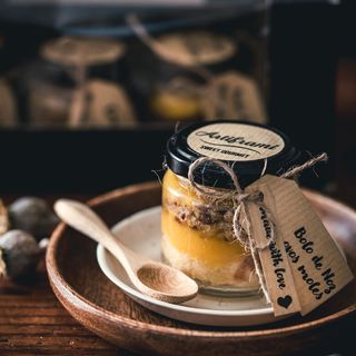 Bolo de frasco chocolate e amendoim