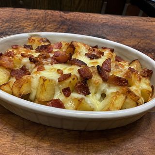 Batata Rústicas com mozzarella e bacon