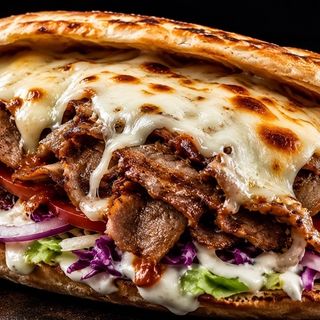 Doner kebab with mozzarella
