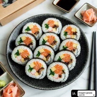 B21. Futomaki salmon sushi 12-Pecas