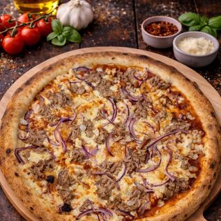 Pizza atum e cebola