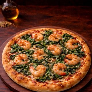 Pizza camrao e spinachi