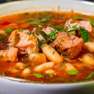 Ciorba de fasole cu afumatura