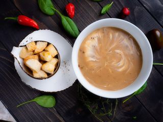 Supa crema de ciuperci cu crutoane