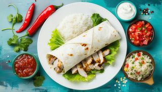 Fresh burrito pui farfurie