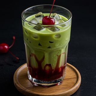 CHERRY MATCHA ICED LATTE