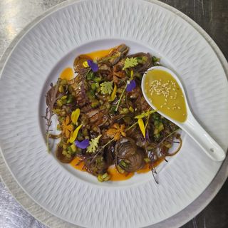 Carpaccio de anghila afumata