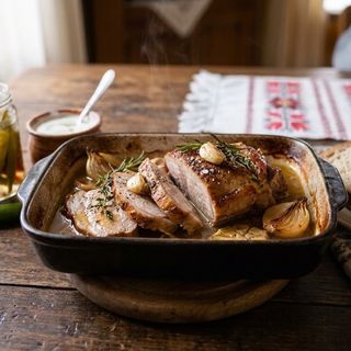 Pulpă de porc la tava