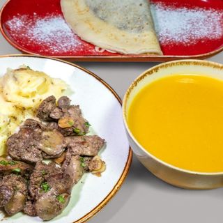 LunchBox ficat de pui la tigaie+supa/ciorba+ desert