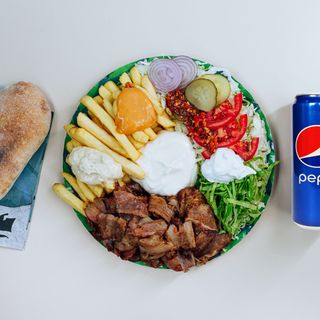 Meniu Gyros XXL la farfurie Vitel-Purcel-Berbecut
